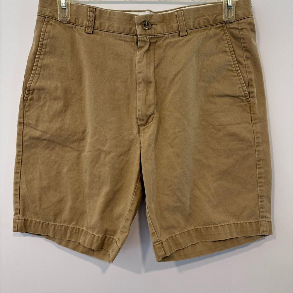 Roundtree & Yorke Men's Khaki Flat Front Chino Shorts